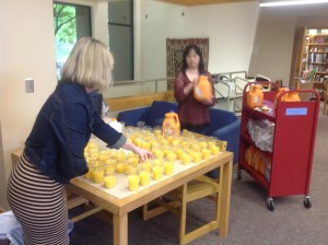 Gallons of orange juice.